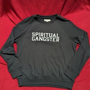 Women's Spiritual Gangster Old School Sweatshirt Pullover Black Large Like New